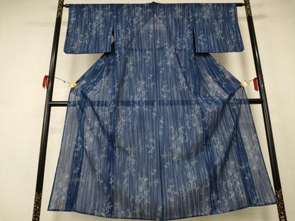 平和屋着物＊夏物 小紋 絽 草花文 洗える着物 AABE4346jd