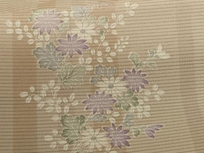 平和屋着物＊夏物 小紋 絽 草花文 洗える着物 AABE4347jd