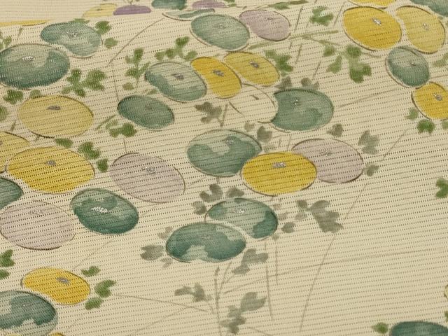 平和屋着物＊夏物 小紋 絽 草花文 正絹 逸品 AABE4348jd