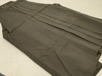 平和屋着物＊夏物 男性 行灯袴 縞 正絹 逸品 AABE4349jd