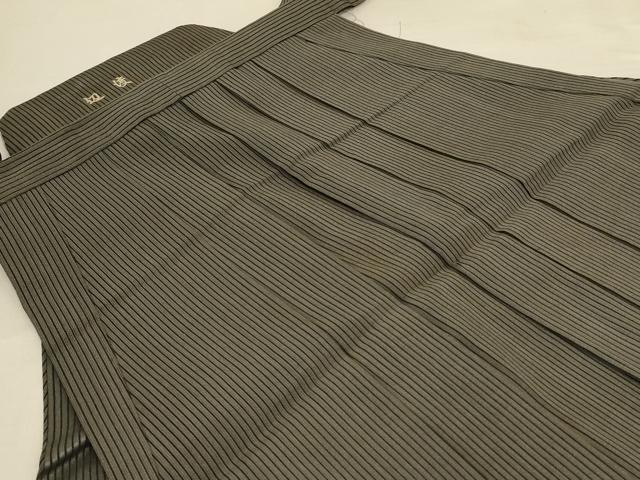平和屋着物＊夏物 男性 行灯袴 縞 正絹 逸品 AABE4349jd