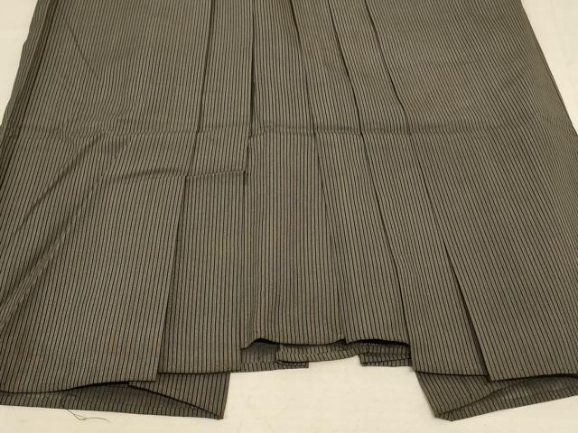平和屋着物＊夏物 男性 行灯袴 縞 正絹 逸品 AABE4349jd