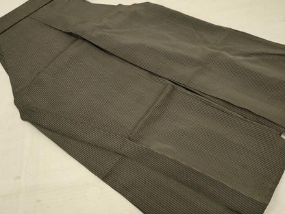 平和屋着物＊夏物 男性 行灯袴 縞 正絹 逸品 AABE4349jd
