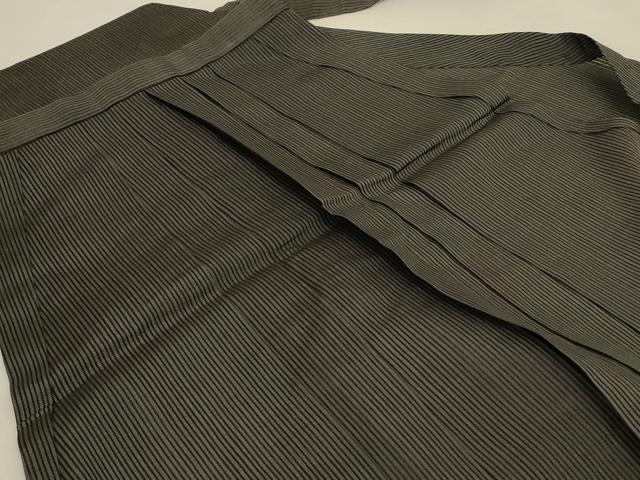 平和屋着物＊夏物 男性 馬乗り袴 縞 正絹 逸品 AABE4350jd