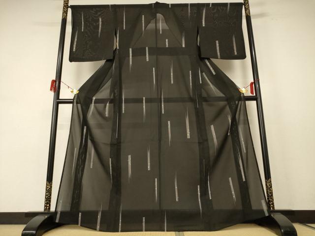 平和屋着物＊夏物 小紋 絽 幾何学文様 正絹 逸品 AABE4353jd
