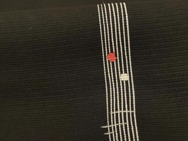 平和屋着物＊夏物 小紋 絽 幾何学文様 正絹 逸品 AABE4353jd