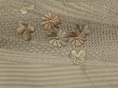 平和屋着物＊夏物 訪問着 絽 刺繍 流水草花文 正絹 逸品 AABE4354jd