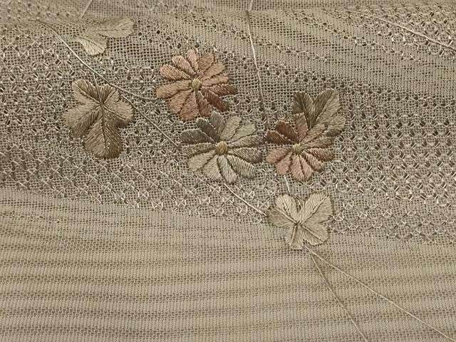 平和屋着物＊夏物 訪問着 絽 刺繍 流水草花文 正絹 逸品 AABE4354jd