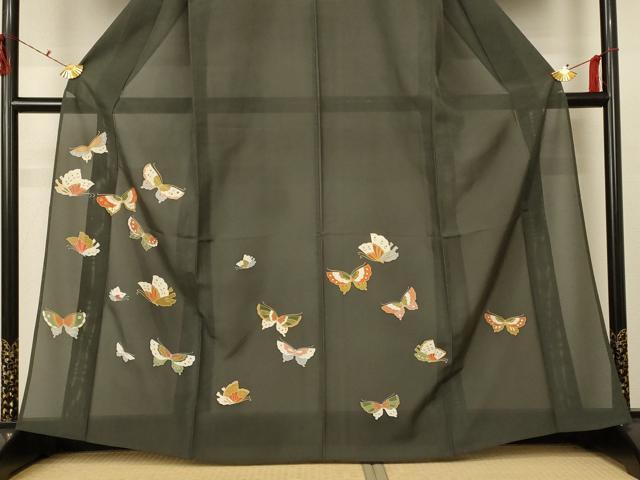 平和屋着物＊夏物　訪問着　絽　舞蝶文　金彩　正絹　逸品　AABE4355jd
