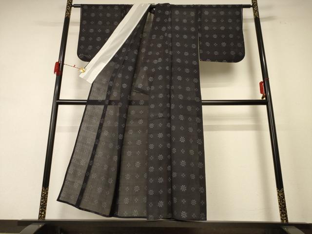 平和屋着物＊夏物 本場大島紬 夏大島 花菱文 正絹 逸品 AABE4356jd