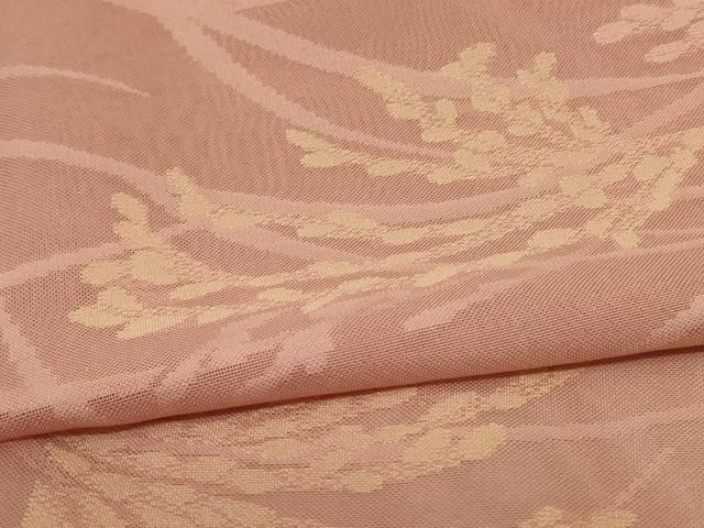 平和屋着物＊夏物　小紋　紗　草葉文　正絹　逸品　AABE4357jd