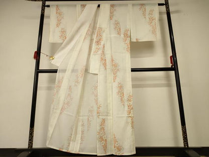 平和屋着物＊夏物 小紋 絽 草花文 正絹 逸品 AABE4359jd