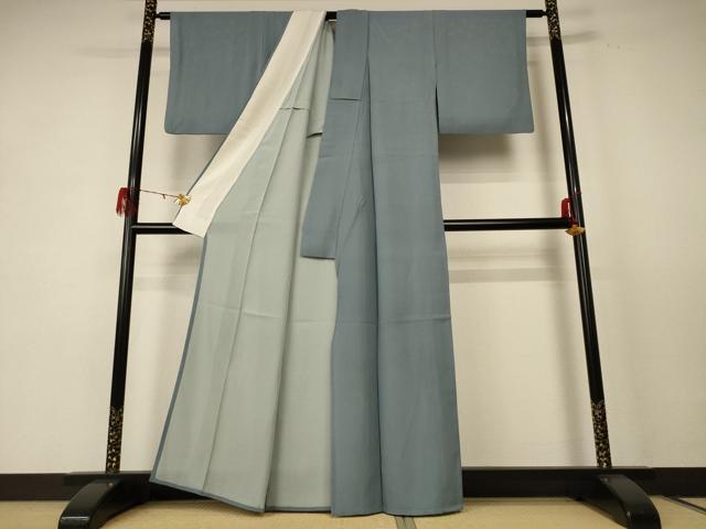 平和屋着物＊夏物　色無地　絽　錆御納戸色　正絹　逸品　AABE4367jd 平和屋着物＊夏物 色無地 絽 錆御納戸色 正絹 逸品 AABE4367jd