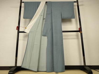 平和屋着物＊夏物 色無地 絽 錆御納戸色 正絹 逸品 AABE4367jd