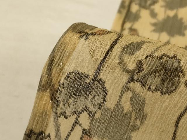 平和屋着物＊夏物　小紋　紗　縮織り　蔦の葉文　正絹　逸品　AABE4369jd 平和屋着物＊夏物 小紋 紗 縮織り 蔦の葉文 正絹 逸品 AABE4369jd