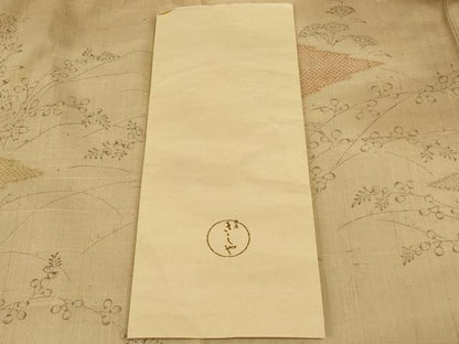 平和屋着物＊夏物 銀座きしや 訪問着 生紬 手描き 菱草花文 反端付き 正絹 逸品 AABE4370jd