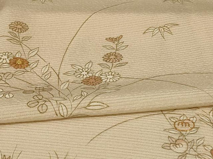 平和屋着物＊夏物 訪問着 絽 駒刺繍 草花文 金彩 正絹 逸品 AABE4373jd