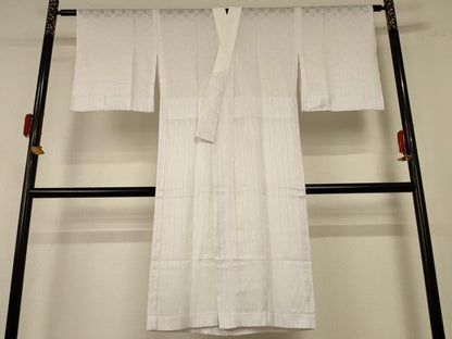 平和屋着物＊夏物 長襦袢 市松紋紗 薄梅鼠色 正絹 逸品 AABE4378jd