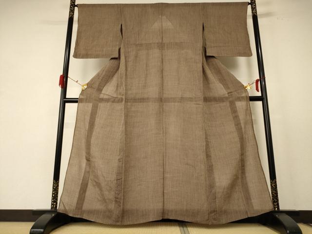 平和屋着物＊夏物　本場小千谷ちぢみ　縞　麻　逸品　AABE4381jd 平和屋着物＊夏物 本場小千谷ちぢみ 縞 麻 逸品 AABE4381jd
