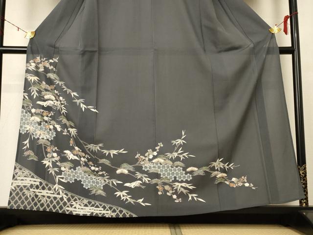 平和屋着物＊夏物　訪問着　絽　松竹梅　鶴　正絹　逸品　AABE4383jd 平和屋着物＊夏物 訪問着 絽 松竹梅 鶴 正絹 逸品 AABE4383jdの通販 by
