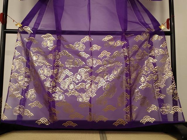 平和屋着物＊夏物　訪問着　オーガンジー　花鼓文　金彩　洗える着物　AABE4385jd