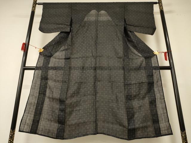 平和屋着物＊夏物　重要無形文化財　本場宮古上布　菱丸　苧麻　逸品　AABE0651jd 平和屋着物＊夏物 重要無形文化財 本場宮古上布 花丸文 苧麻