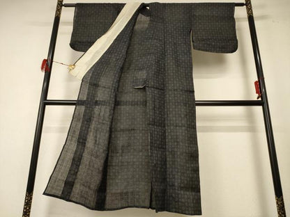 平和屋着物＊夏物　重要無形文化財　本場宮古上布　花丸文　苧麻　逸品　AABE4386jd