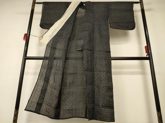 平和屋着物＊夏物　重要無形文化財　本場宮古上布　花丸文　苧麻　逸品　AABE4386jd