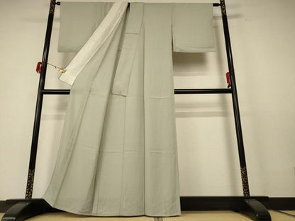 平和屋着物＊夏物 色無地 絽 柳鼠色 正絹 逸品 AABE4387jd
