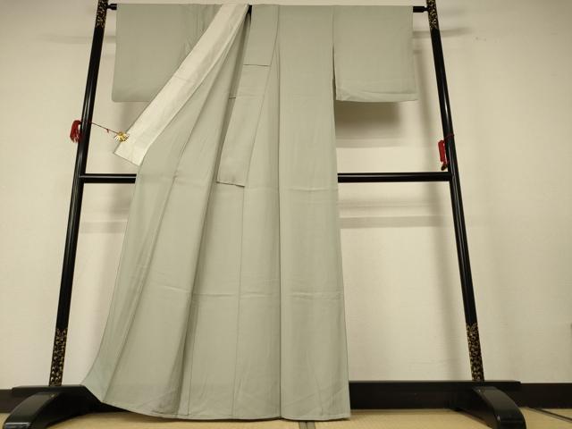平和屋着物＊夏物 色無地 絽 柳鼠色 正絹 逸品 AABE4387jd