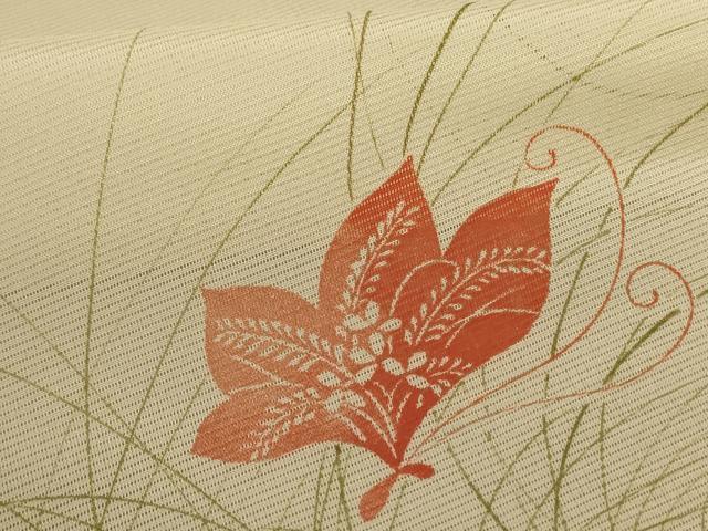 平和屋着物＊夏物 小紋 絽 花蝶文 洗える着物 AABE4389jd