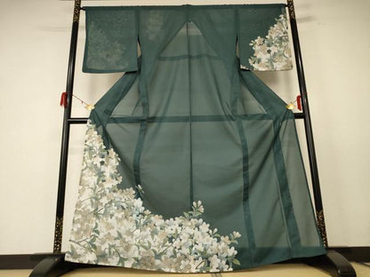 平和屋着物＊夏物　訪問着　絽　桜　洗える着物　AABE4390jd