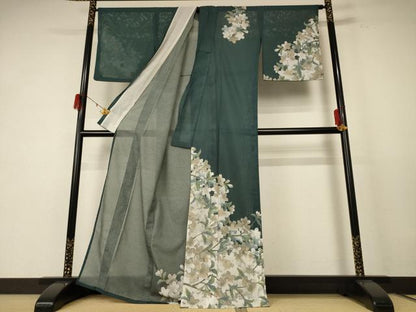 平和屋着物＊夏物　訪問着　絽　桜　洗える着物　AABE4390jd