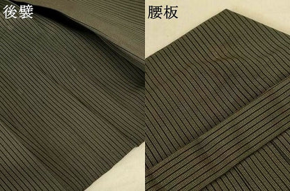 平和屋着物＊夏物 男性 行灯袴 縞 正絹 逸品 AABE4392jd