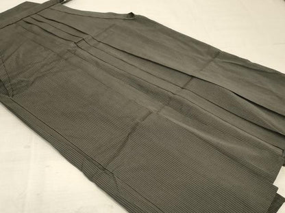 平和屋着物＊夏物 男性 行灯袴 縞 正絹 逸品 AABE4392jd