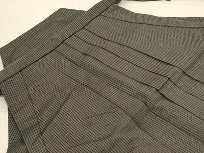 平和屋着物＊夏物 男性 行灯袴 縞 正絹 逸品 AABE4392jd