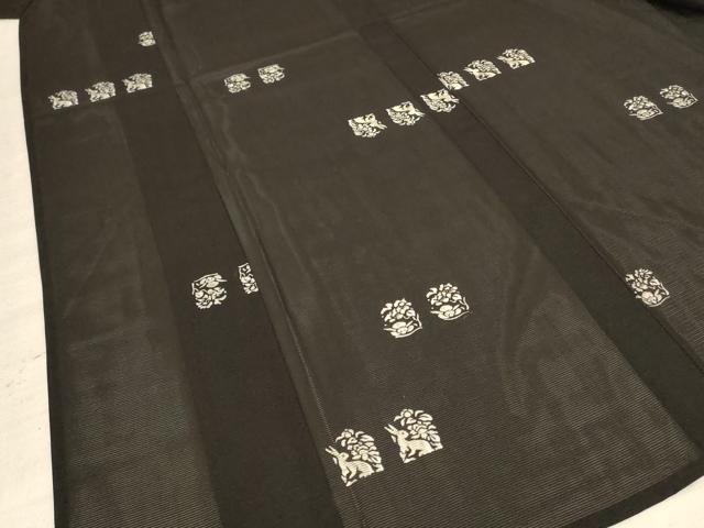 平和屋着物＊夏物　小紋　絽　兎　正絹　逸品　AABE4396jd 平和屋着物＊夏物 小紋 絽 兎 正絹 逸品 AABE4396jd