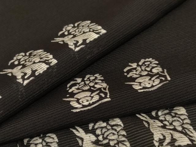 平和屋着物＊夏物 小紋 絽 兎 正絹 逸品 AABE4396jd