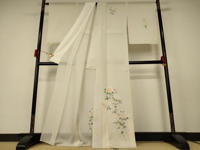 平和屋着物＊夏物 訪問着 絽 草花文 正絹 逸品 AABE4399jd