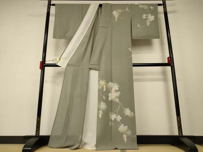 平和屋着物＊夏物　訪問着　絽縮緬　蔦の葉文　正絹　逸品　未使用　AABE4400jd