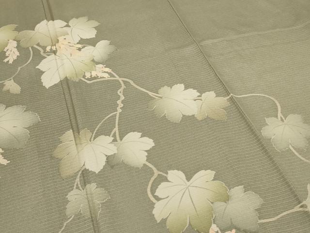 平和屋着物＊夏物　訪問着　絽縮緬　蔦の葉文　正絹　逸品　未使用　AABE4400jd