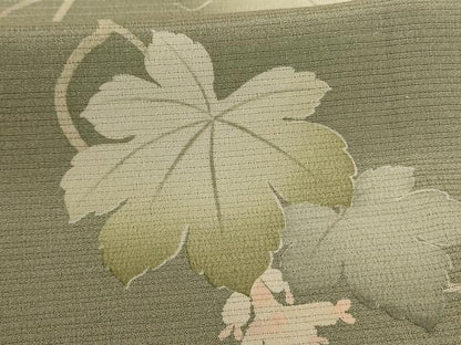 平和屋着物＊夏物　訪問着　絽縮緬　蔦の葉文　正絹　逸品　未使用　AABE4400jd