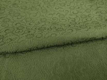 平和屋着物●上質な色無地　花唐草地紋　藍媚茶色　正絹　逸品　AABE4401ck