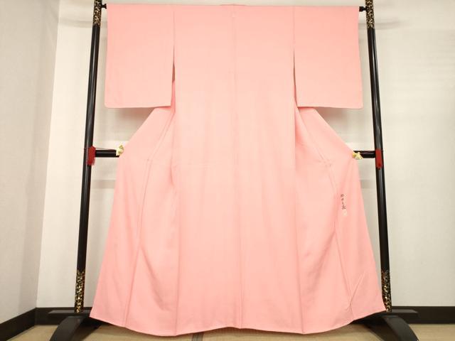 平和屋着物●本加賀友禅作家　押田正義　色無地　薄紅色　正絹　逸品　未使用　AABE4403ck
