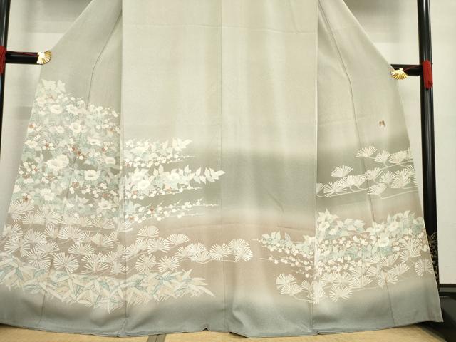 平和屋着物●東京友禅　木下冬彦　訪問着　枝花松文　暈し染め　正絹　逸品　AABE4416ck