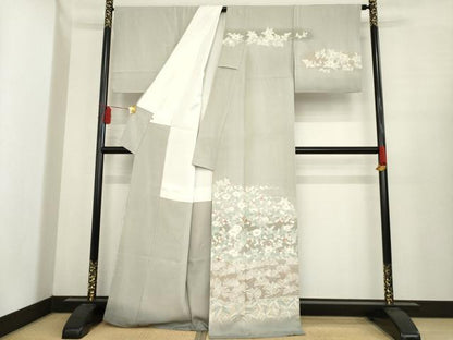 平和屋着物●東京友禅　木下冬彦　訪問着　枝花松文　暈し染め　正絹　逸品　AABE4416ck