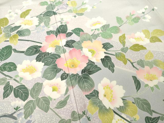 平和屋着物●訪問着　友禅　作家物　枝花文　正絹　逸品　AABE4435ck