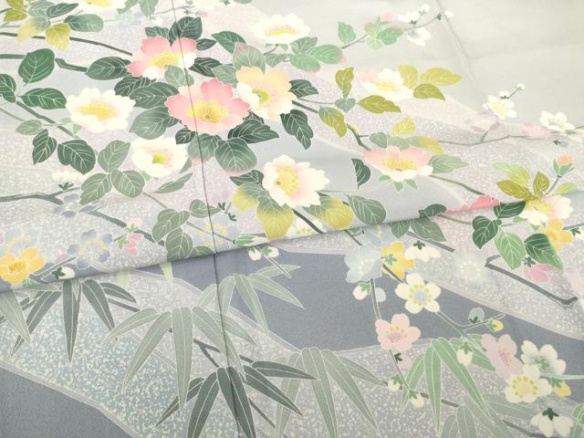 平和屋着物●訪問着　友禅　作家物　枝花文　正絹　逸品　AABE4435ck