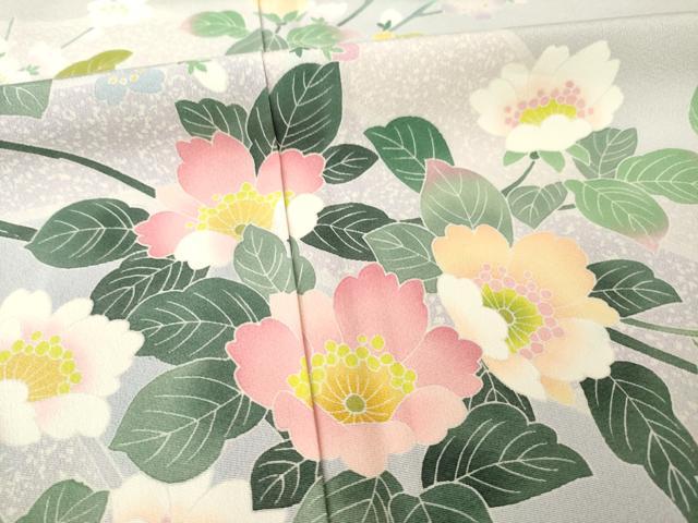 平和屋着物●訪問着　友禅　作家物　枝花文　正絹　逸品　AABE4435ck