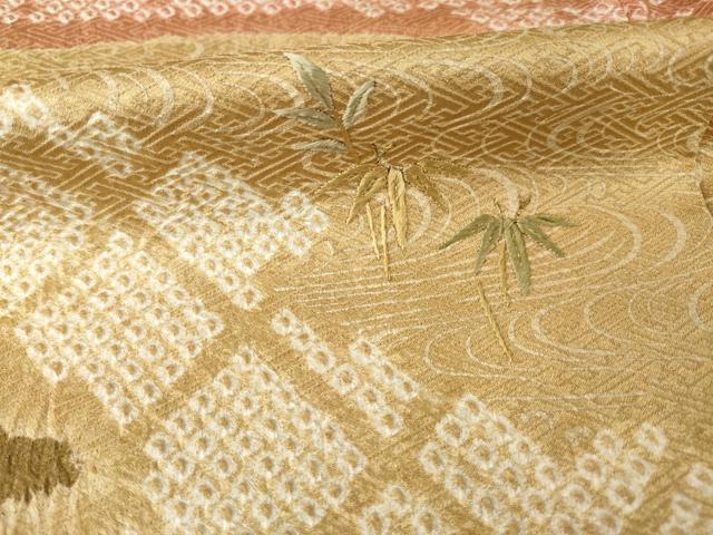 平和屋着物●訪問着　駒刺繍　絞り　遠山吉祥文　金彩　正絹　逸品　AABE4442ck